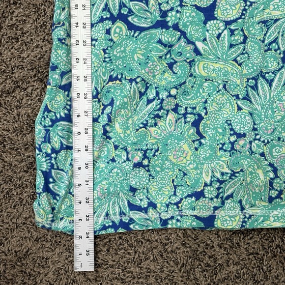 T By Talbots Womens Sleeveless Dress Sz Large Petite Paisley Preppy Summer Green - Picture 8 of 9